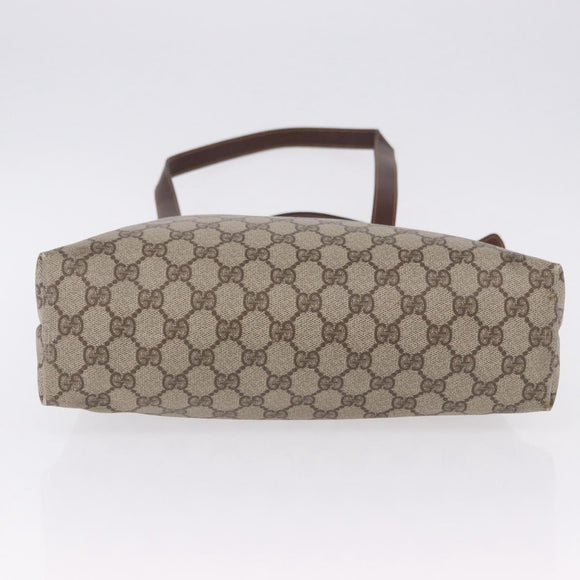 GUCCI GG Supreme Tote Bag PVC Beige Gold 002 39 6130 Auth 195657
