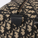 Christian Dior Trotter Canvas Boston Bag Black Gold Auth 195659V-14