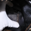 Christian Dior Trotter Canvas Boston Bag Black Gold Auth 195659V-16