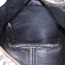 Christian Dior Trotter Canvas Boston Bag Black Gold Auth 195659V-19