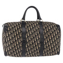 Christian Dior Trotter Canvas Boston Bag Black Gold Auth 195659V-2