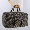 Christian Dior Trotter Canvas Boston Bag Black Gold Auth 195659V-20