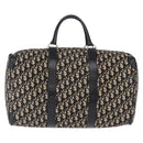 Christian Dior Trotter Canvas Boston Bag Black Gold Auth 195659V-3