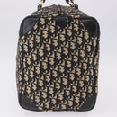 Christian Dior Trotter Canvas Boston Bag Black Gold Auth 195659V-4
