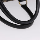 Christian Dior Trotter Canvas Boston Bag Black Gold Auth 195659V-7