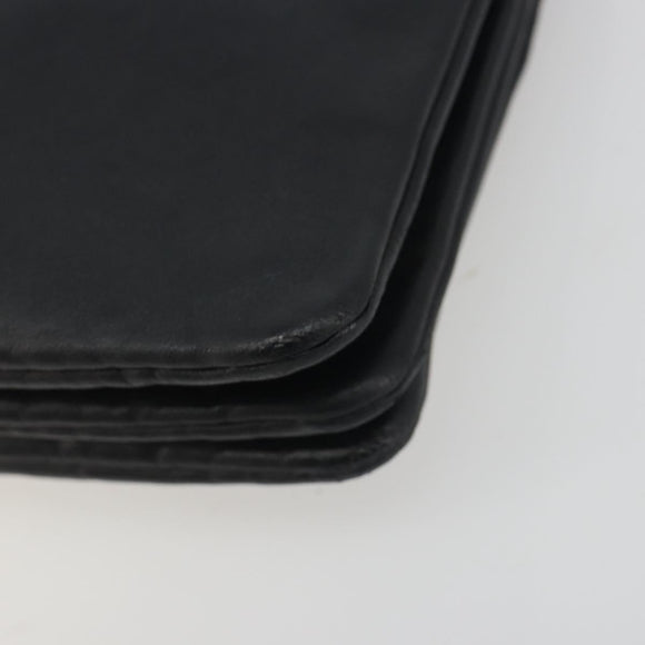 CELINE Trio Shoulder Bag Leather Black Gold Auth 195660