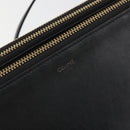 CELINE Trio Shoulder Bag Leather Black Gold Auth 195660-17