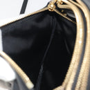 CELINE Trio Shoulder Bag Leather Black Gold Auth 195660-18