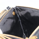 CELINE Trio Shoulder Bag Leather Black Gold Auth 195660-19