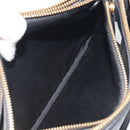 CELINE Trio Shoulder Bag Leather Black Gold Auth 195660-20