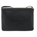 CELINE Trio Shoulder Bag Leather Black Gold Auth 195660-2