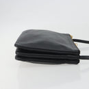 CELINE Trio Shoulder Bag Leather Black Gold Auth 195660-3