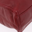 FENDI Hand Bag Leather Red Gold Auth 195663-10