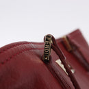FENDI Hand Bag Leather Red Gold Auth 195663-14