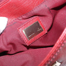 FENDI Hand Bag Leather Red Gold Auth 195663-16