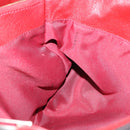 FENDI Hand Bag Leather Red Gold Auth 195663-18