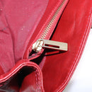 FENDI Hand Bag Leather Red Gold Auth 195663-23