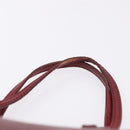 FENDI Hand Bag Leather Red Gold Auth 195663-8