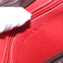 LOEWE Shoulder Bag Suede Red Gold Auth 195667V-17