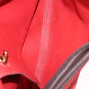 LOEWE Shoulder Bag Suede Red Gold Auth 195667V-11