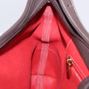LOEWE Shoulder Bag Suede Red Gold Auth 195667V-19