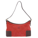 LOEWE Shoulder Bag Suede Red Gold Auth 195667V-13