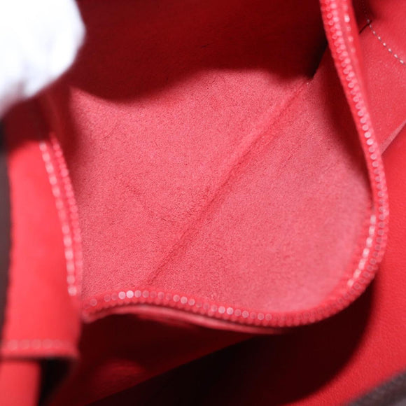 LOEWE Shoulder Bag Suede Red Gold Auth 195667V