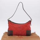 LOEWE Shoulder Bag Suede Red Gold Auth 195667V-12