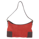 LOEWE Shoulder Bag Suede Red Gold Auth 195667V-2
