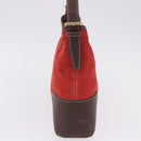 LOEWE Shoulder Bag Suede Red Gold Auth 195667V-3