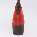 LOEWE Shoulder Bag Suede Red Gold Auth 195667V-4