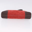 LOEWE Shoulder Bag Suede Red Gold Auth 195667V-5