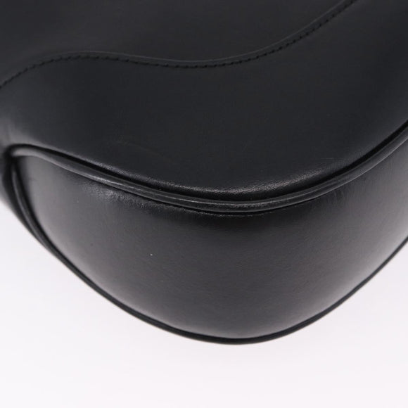 GUCCI Jackie Shoulder Bag Leather Black Silver 001 3346 Auth 195669V