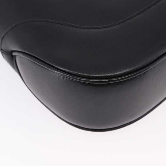 GUCCI Jackie Shoulder Bag Leather Black Silver 001 3346 Auth 195669V
