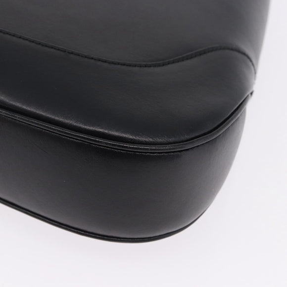 GUCCI Jackie Shoulder Bag Leather Black Silver 001 3346 Auth 195669V