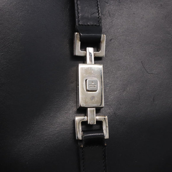 GUCCI Jackie Shoulder Bag Leather Black Silver 001 3346 Auth 195669V