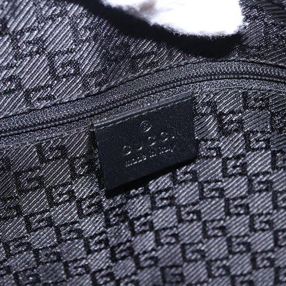 GUCCI Jackie Shoulder Bag Leather Black Silver 001 3346 Auth 195669V
