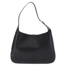 GUCCI Jackie Shoulder Bag Leather Black Silver 001 3346 Auth 195669V-2