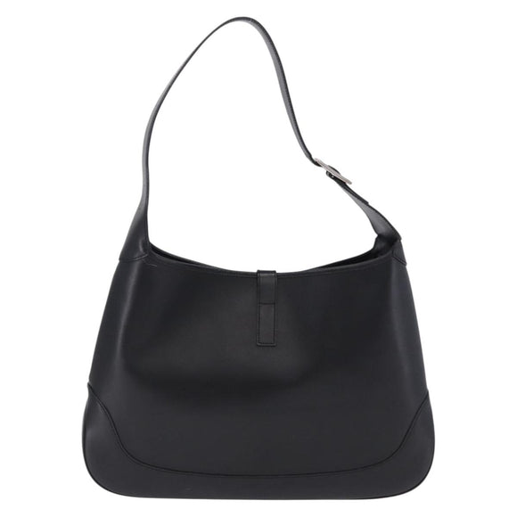 GUCCI Jackie Shoulder Bag Leather Black Silver 001 3346 Auth 195669V