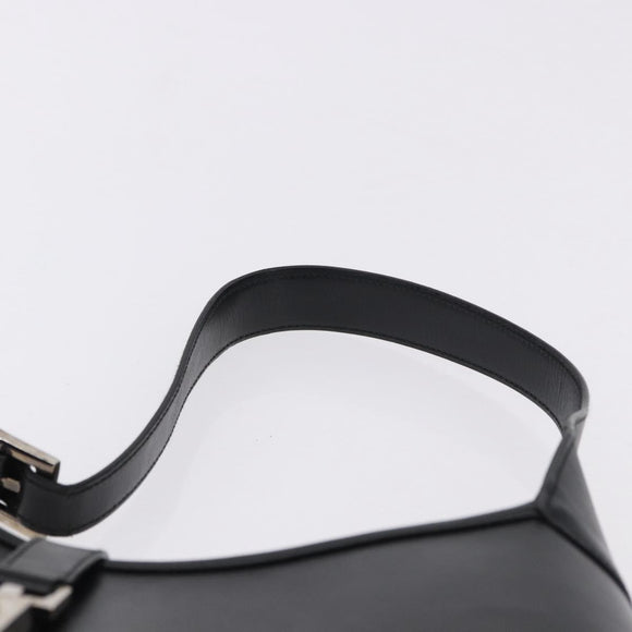 GUCCI Jackie Shoulder Bag Leather Black Silver 001 3346 Auth 195669V