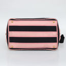 PRADA Canapa MM Hand Bag Canvas 2way Pink Gold Auth 195670-5
