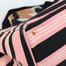 PRADA Canapa MM Hand Bag Canvas 2way Pink Gold Auth 195670-15
