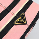 PRADA Canapa MM Hand Bag Canvas 2way Pink Gold Auth 195670-18