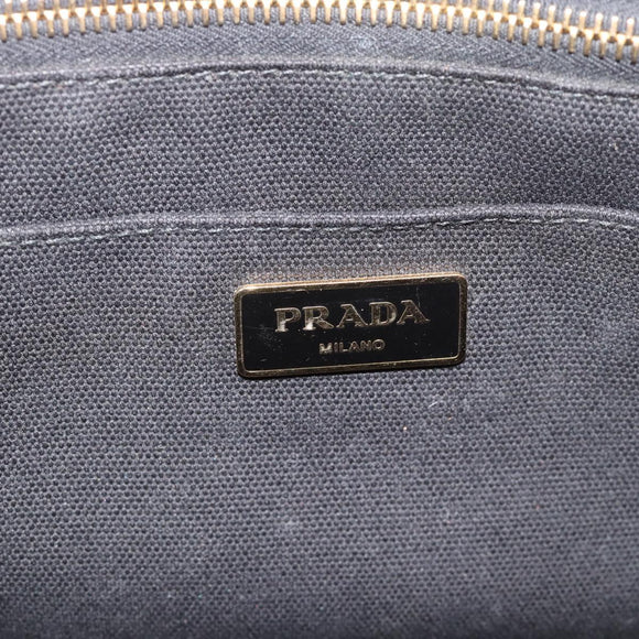 PRADA Canapa MM Hand Bag Canvas 2way Pink Gold Auth 195670