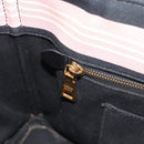 PRADA Canapa MM Hand Bag Canvas 2way Pink Gold Auth 195670-22