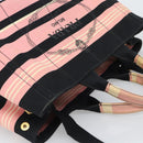 PRADA Canapa MM Hand Bag Canvas 2way Pink Gold Auth 195670-6