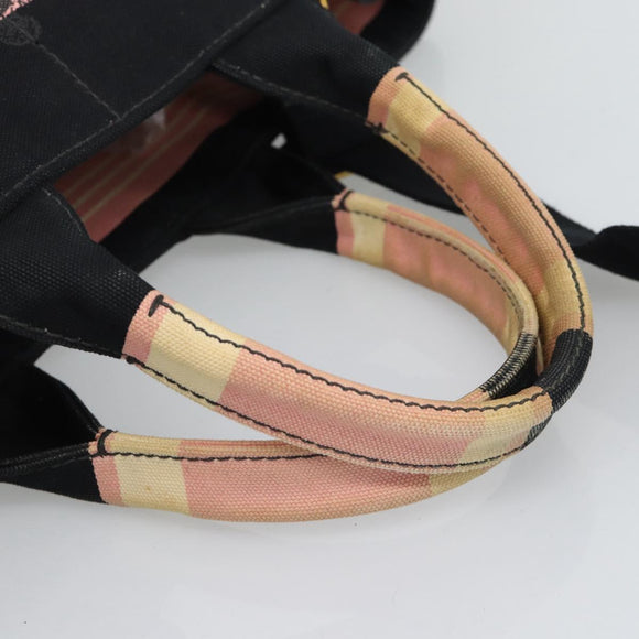 PRADA Canapa MM Hand Bag Canvas 2way Pink Gold Auth 195670