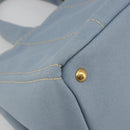 PRADA Canapa MM Hand Bag Canvas Light Blue Gold Auth 195671A-13