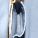 PRADA Canapa MM Hand Bag Canvas Light Blue Gold Auth 195671A-22