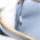 PRADA Canapa MM Hand Bag Canvas Light Blue Gold Auth 195671A-23